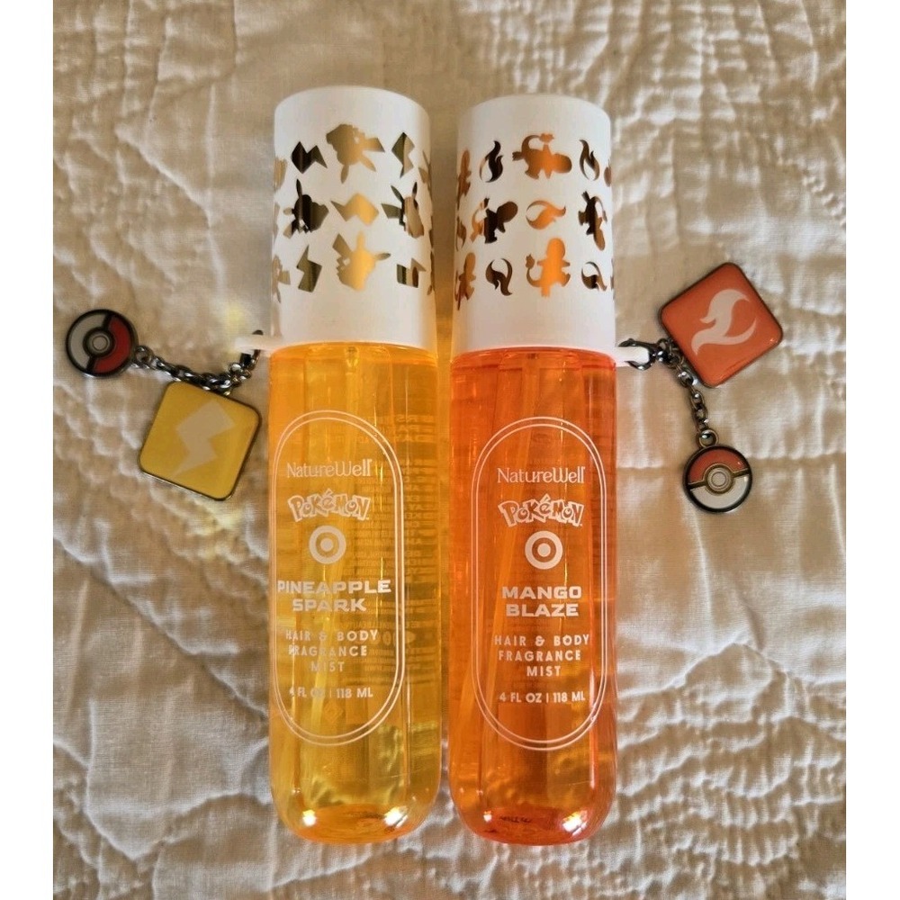 Pokemon X Target Pikachu & Charmander 2 Pack Body Fragrance Mist Mango Pineapple